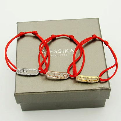 [Shinejoy]Messika Care(s) pink cord pavé bracelet
