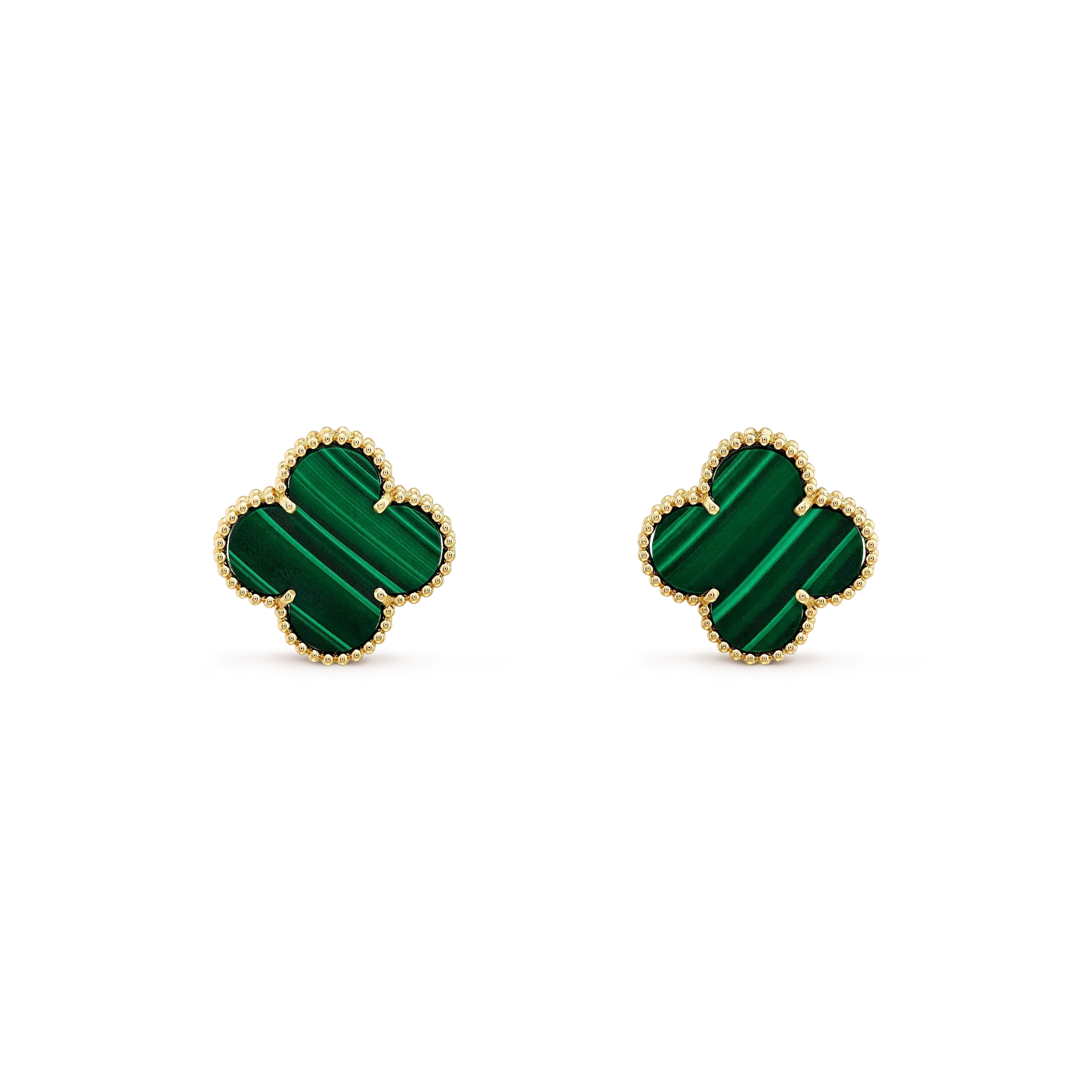 [Shinejoy]CLOVER MINI 9.5MM MALACHITE  EARRINGS