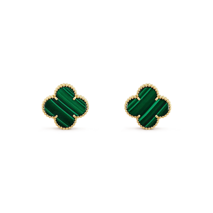 [Shinejoy]CLOVER MINI 9.5MM MALACHITE  EARRINGS