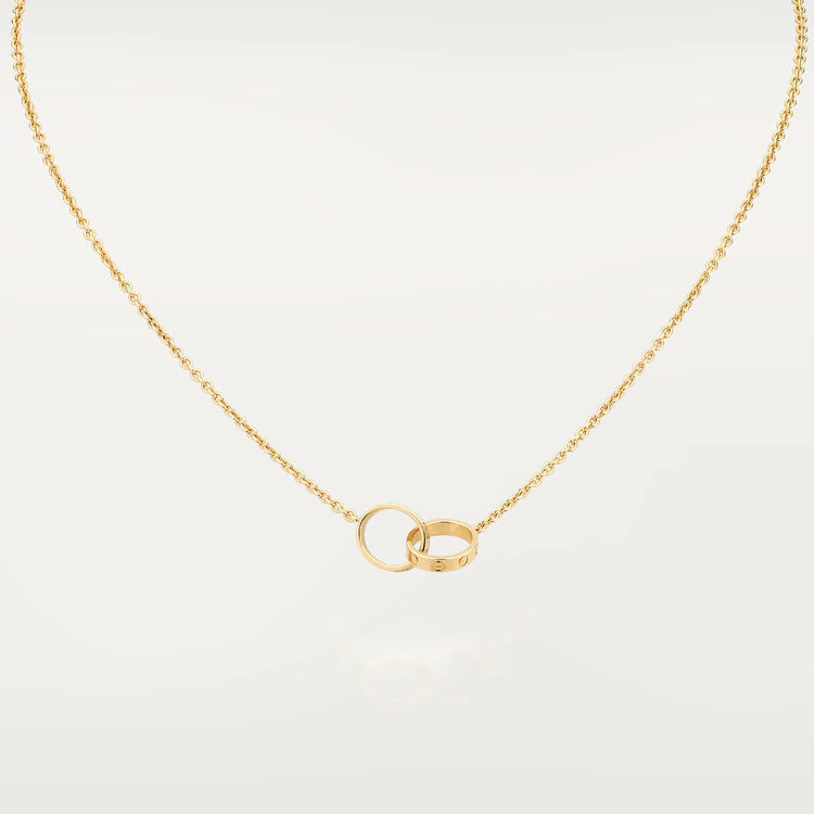 [Shinejoy]LOVE NECKLACE DOUBLE RING GOLD