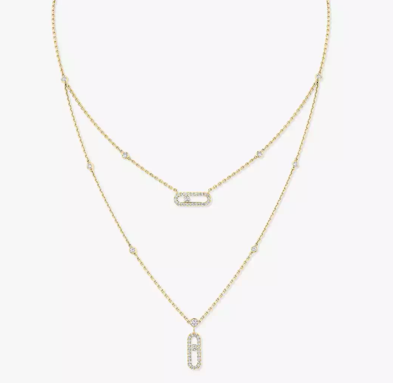[Shinejoy]MS Double-Circle Full-Diamond Necklace