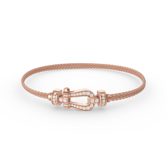 [Shinejoy]FORCE SMALL HORSESHOE  DIAMOND CHAIN ROPE BRACELET