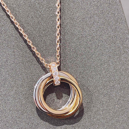 [Shinejoy]TRINITY NECKLACE GOLD  DIAMONDS