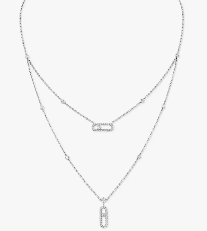 [Shinejoy]MS Double-Circle Full-Diamond Necklace