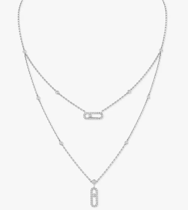 [Shinejoy]MS Double-Circle Full-Diamond Necklace