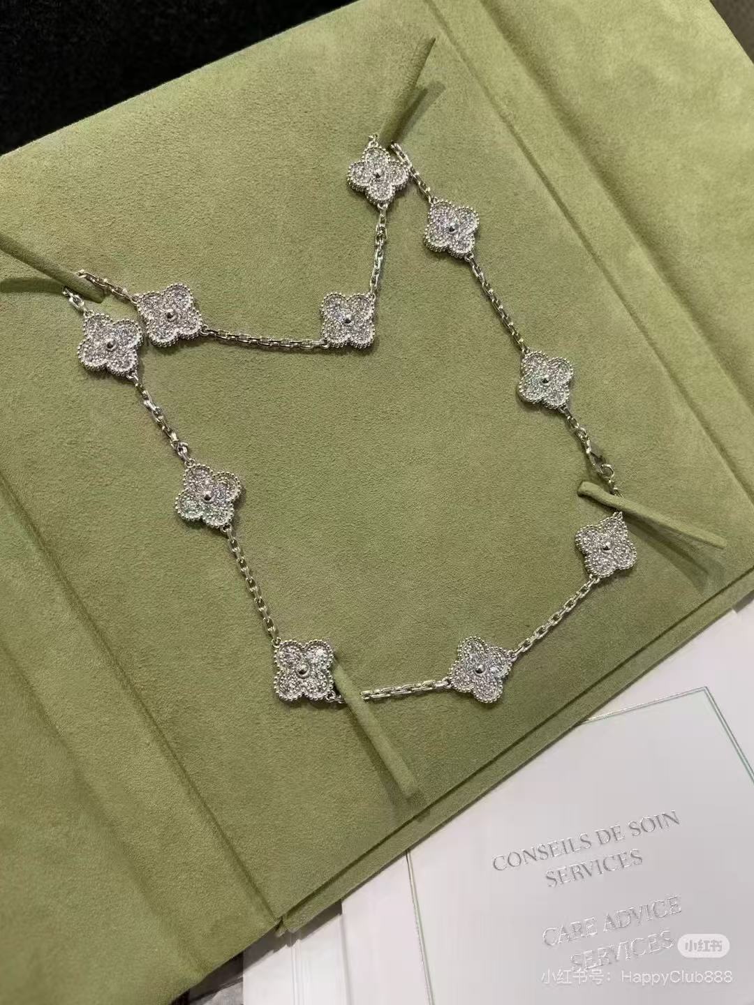 [Shinejoy Jewelry]CLOVER 10 MOTIFS  FULL DIAMOND NECKLACE