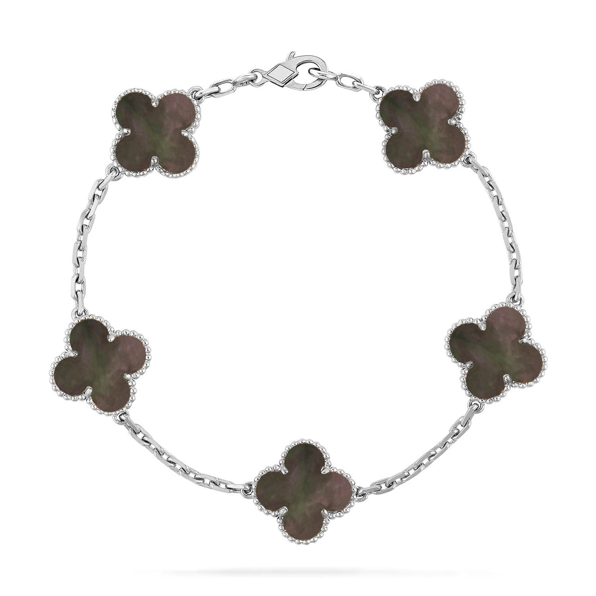 [Shinejoy] CLOVER 5 MOTIF GRAY MOP BRACELET COLLECTION