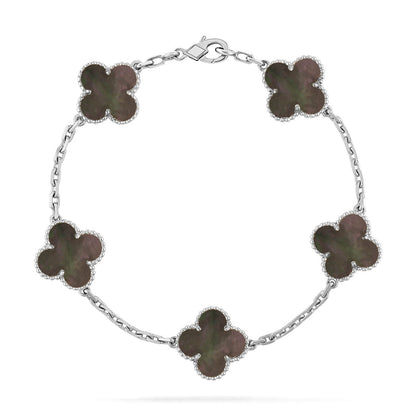 [Shinejoy] CLOVER 5 MOTIF GRAY MOP BRACELET COLLECTION