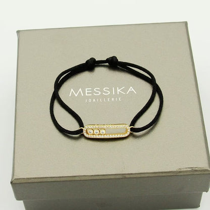 [Shinejoy]Messika Care(s) pink cord pavé bracelet
