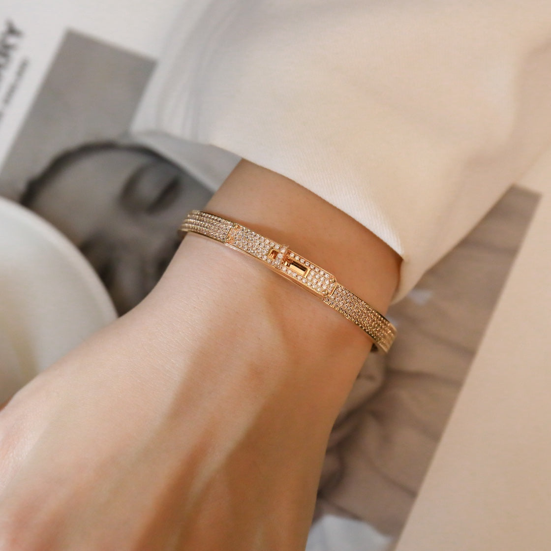 [Shinejoy]KELLY BRACELET DIAMOND PAVED