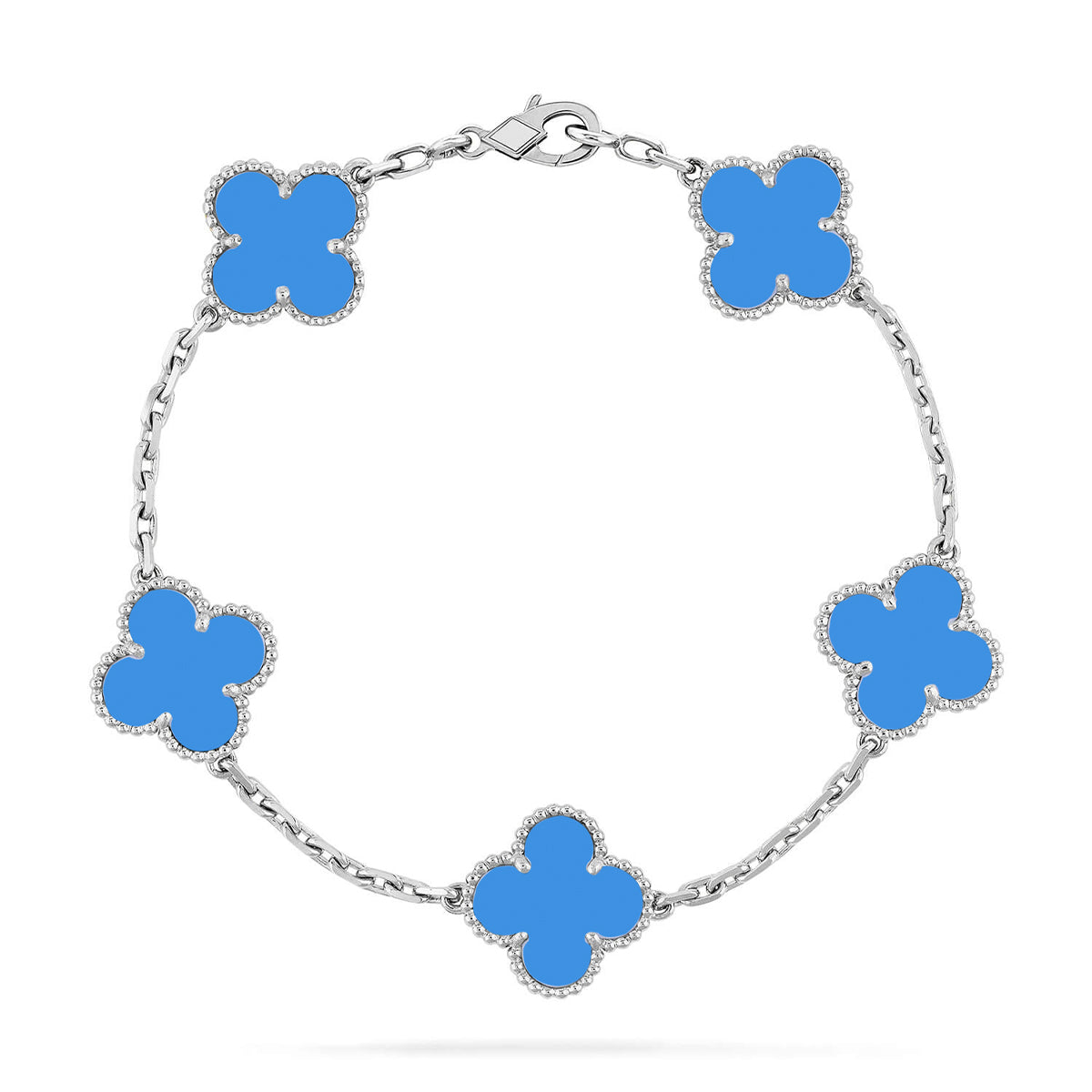 [Shinejoy] CLOVER 5 MOTIF BLUE AGATE BRACELET COLLECTION