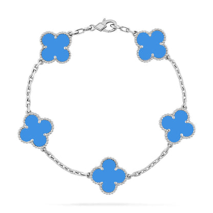 [Shinejoy] CLOVER 5 MOTIF BLUE AGATE BRACELET COLLECTION