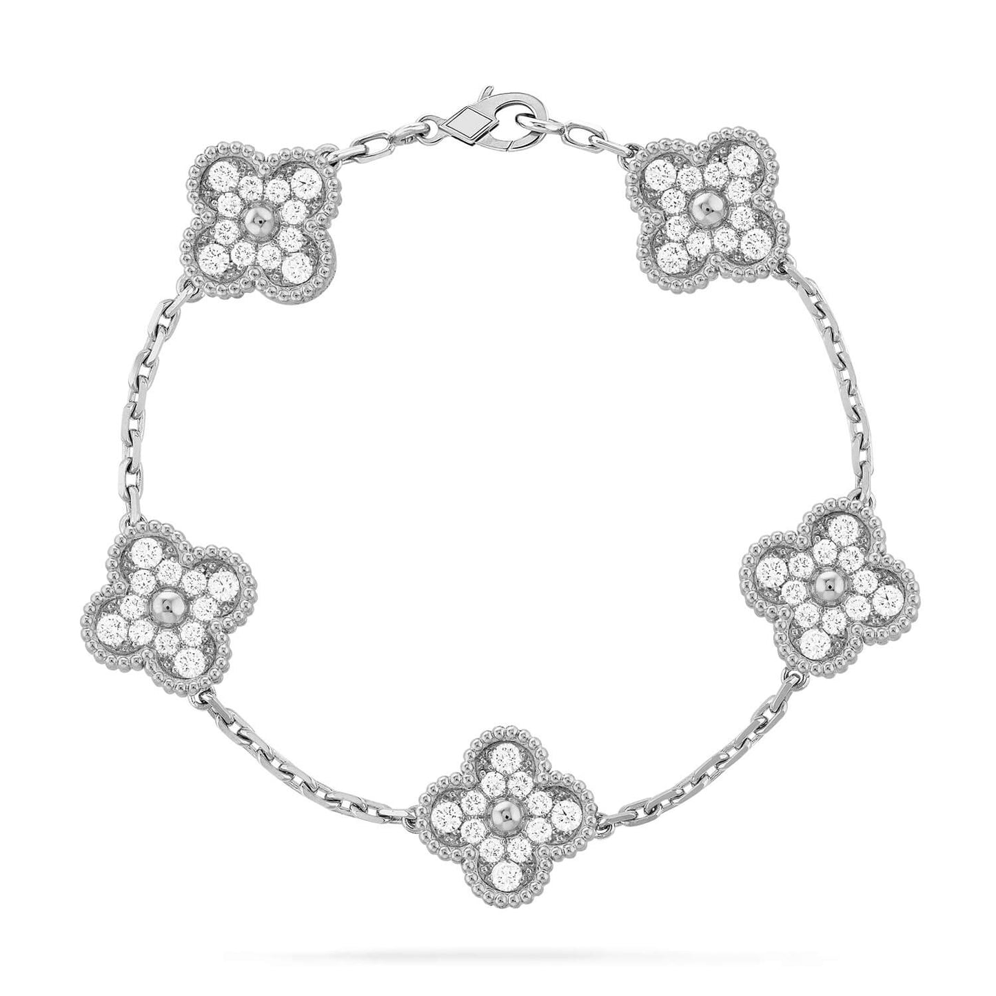 [Shinejoy] CLOVER 5 MOTIF FULL DIAMOND BRACELET COLLECTION