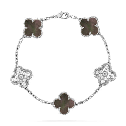[Shinejoy] CLOVER 5 MOTIF GRAY MOP BRACELET COLLECTION