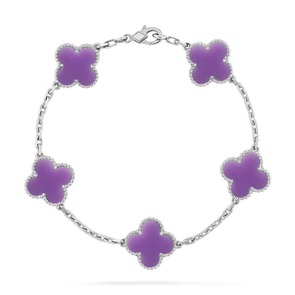 [Shinejoy]CLOVER 5 MOTIF LIGHT PURPLE BRACELET COLLECTION