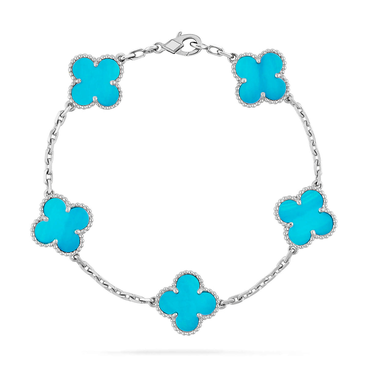 [Shinejoy] CLOVER 5 MOTIF TURQUOISE BRACELET COLLECTION