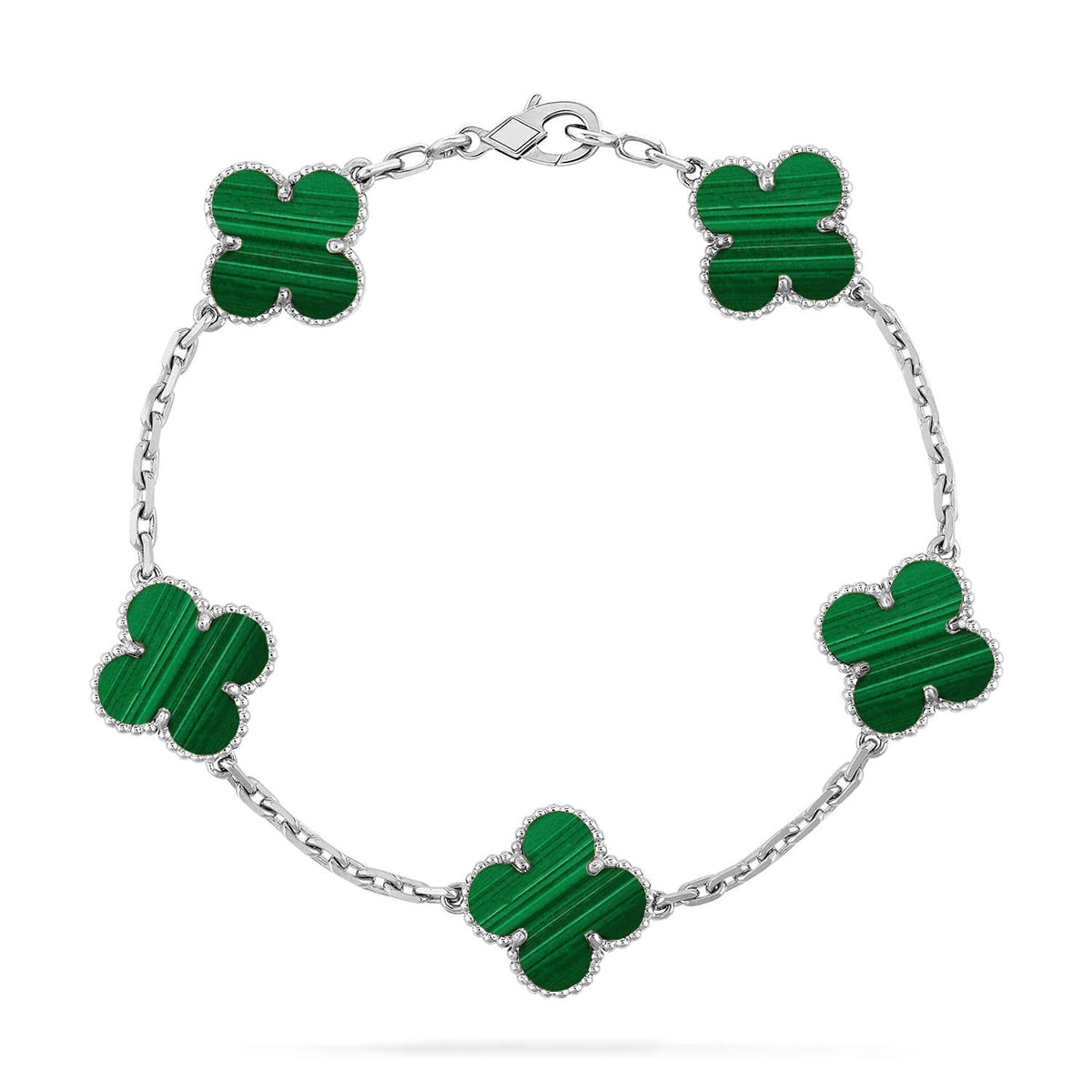 [Shinejoy] CLOVER 5 MOTIF MALACHITE BRACELET COLLECTION