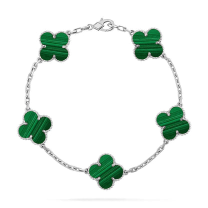 [Shinejoy] CLOVER 5 MOTIF MALACHITE BRACELET COLLECTION