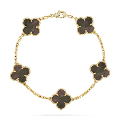[Shinejoy] CLOVER 5 MOTIF GRAY MOP BRACELET COLLECTION