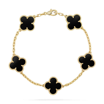[Shinejoy] CLOVER 5 MOTIF ONYXS BRACELET COLLECTION