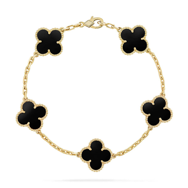[Shinejoy] CLOVER 5 MOTIF ONYXS BRACELET COLLECTION