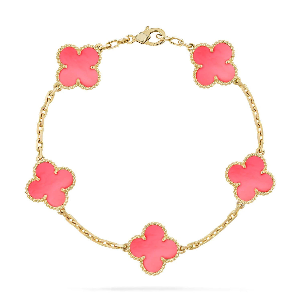 [Shinejoy] CLOVER 5 MOTIFS  PINK MOP BRACELET COLLECTION