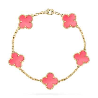 [Shinejoy] CLOVER 5 MOTIFS  PINK MOP BRACELET COLLECTION