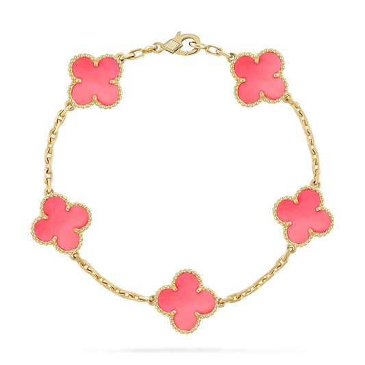 [Shinejoy] CLOVER 5 MOTIFS  PINK MOP BRACELET COLLECTION