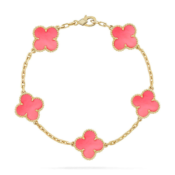 [Shinejoy] CLOVER 5 MOTIFS  PINK MOP BRACELET COLLECTION