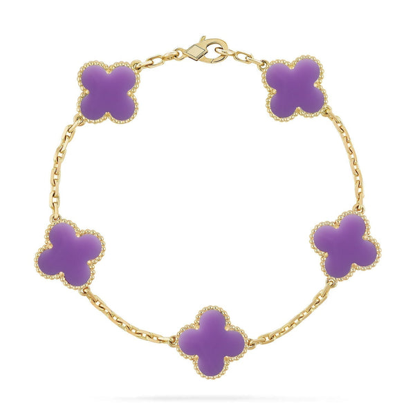 [Shinejoy]CLOVER 5 MOTIF LIGHT PURPLE BRACELET COLLECTION