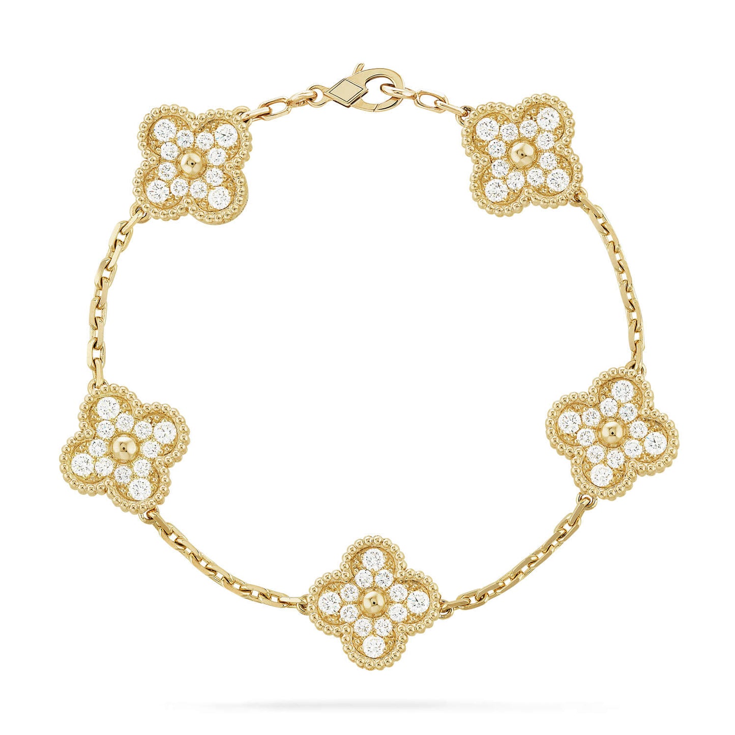 [Shinejoy] CLOVER 5 MOTIF FULL DIAMOND BRACELET COLLECTION