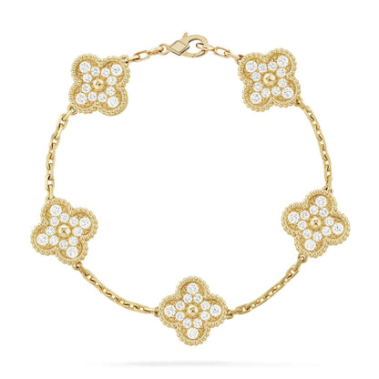 [Shinejoy] CLOVER 5 MOTIF FULL DIAMOND BRACELET COLLECTION