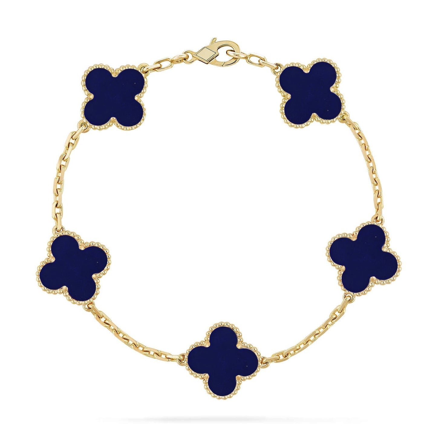 [Shinejoy]CLOVER 5 MOTIF LAPIS LAZULI BRACELET COLLECTION