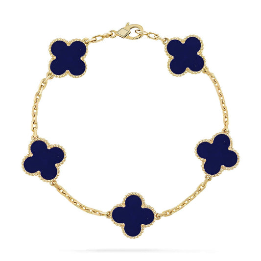 [Shinejoy]CLOVER 5 MOTIF LAPIS LAZULI BRACELET COLLECTION