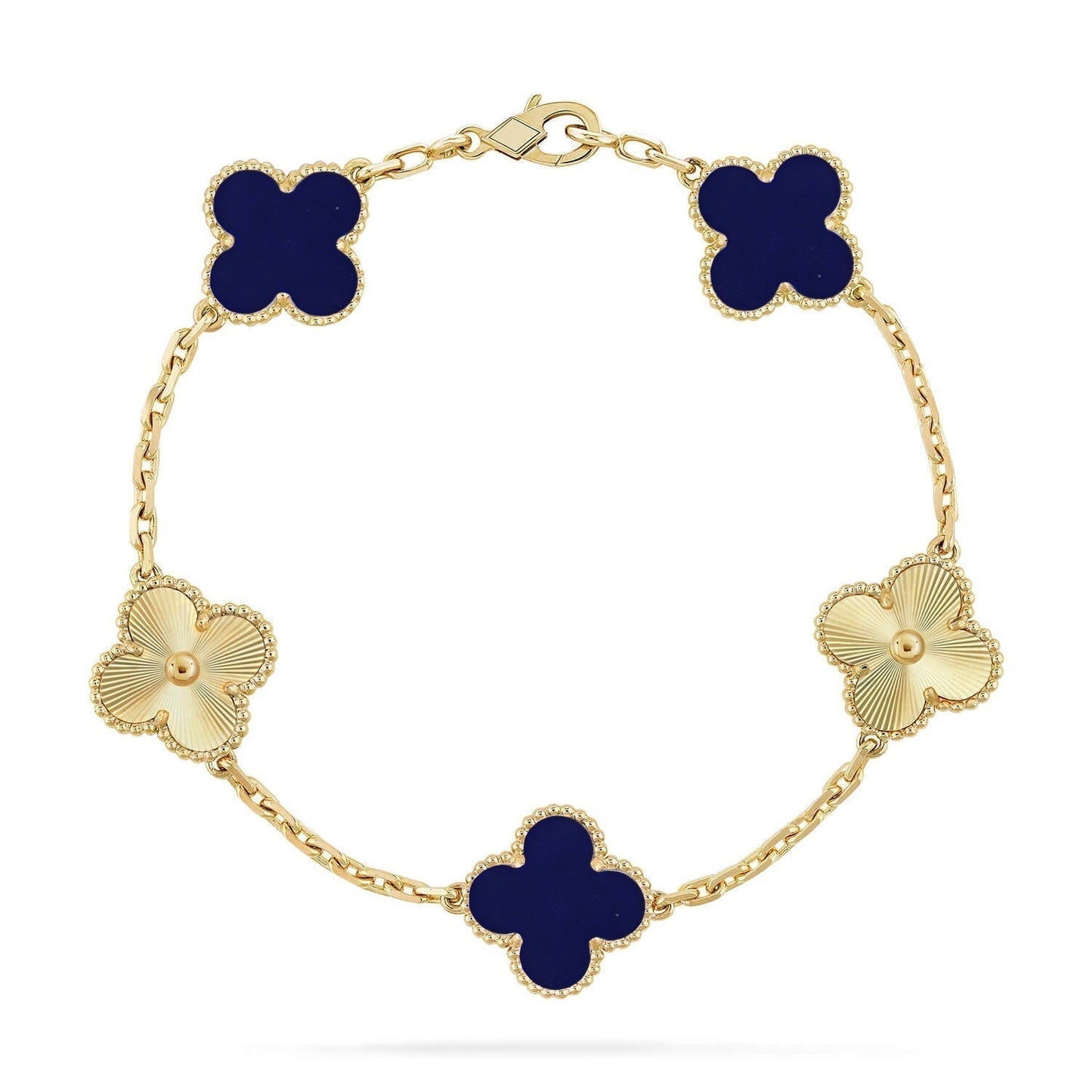 [Shinejoy]CLOVER 5 MOTIF LAPIS LAZULI BRACELET COLLECTION
