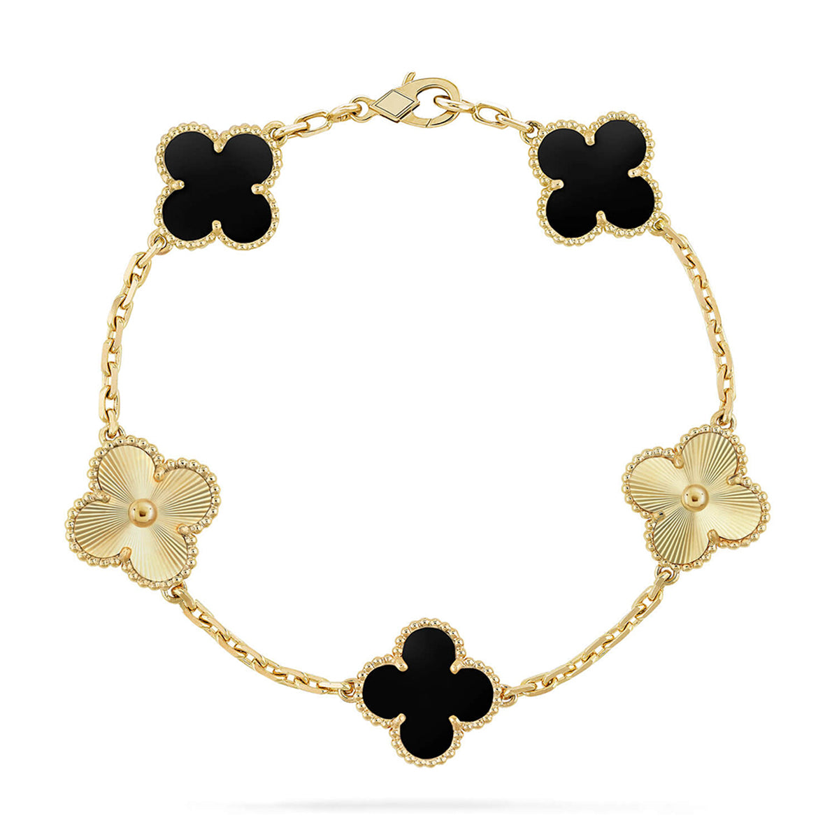 [Shinejoy] CLOVER 5 MOTIF ONYXS BRACELET COLLECTION
