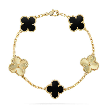 [Shinejoy] CLOVER 5 MOTIF ONYXS BRACELET COLLECTION
