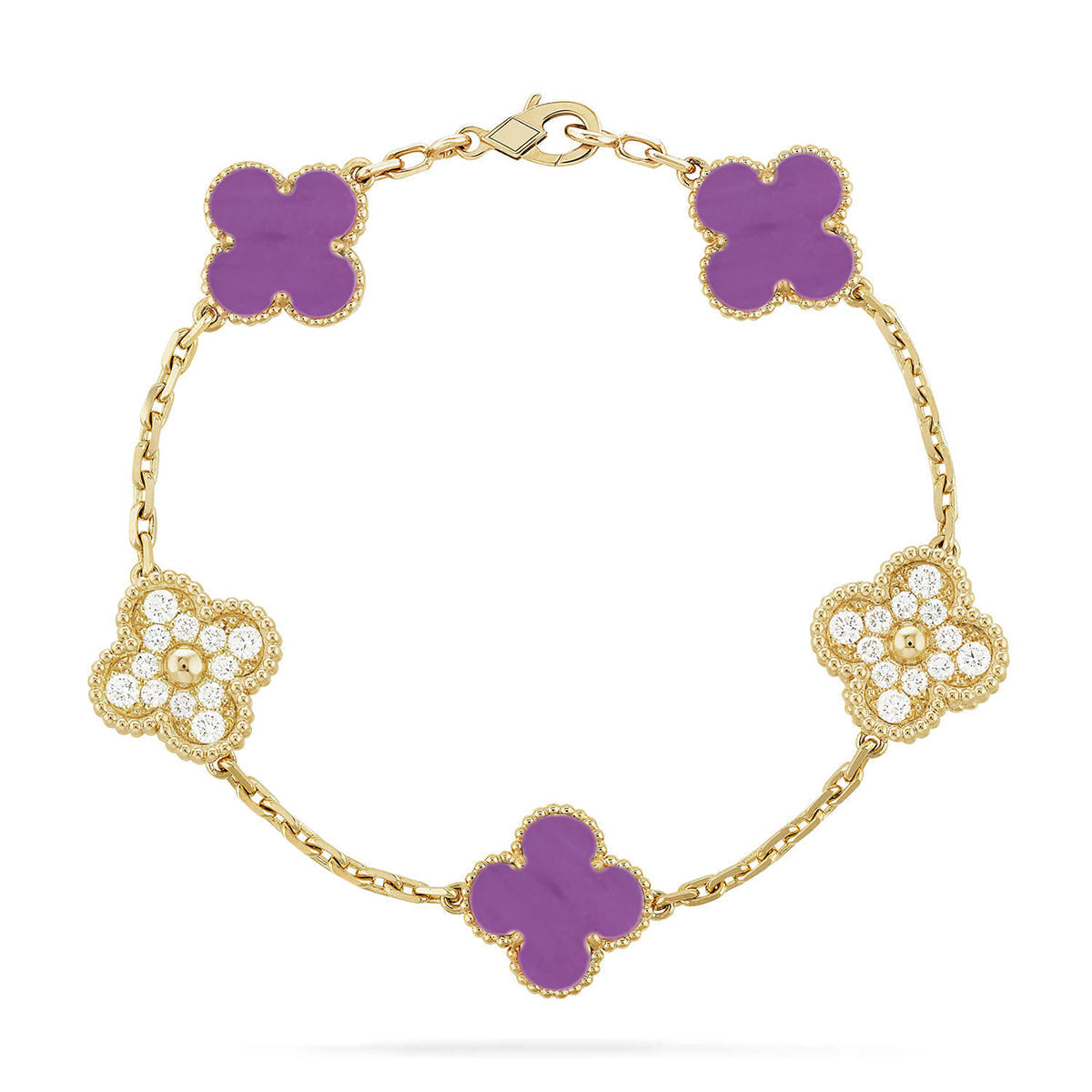 [Shinejoy] CLOVER 5 MOTIF VIOLET BRACELET COLLECTION