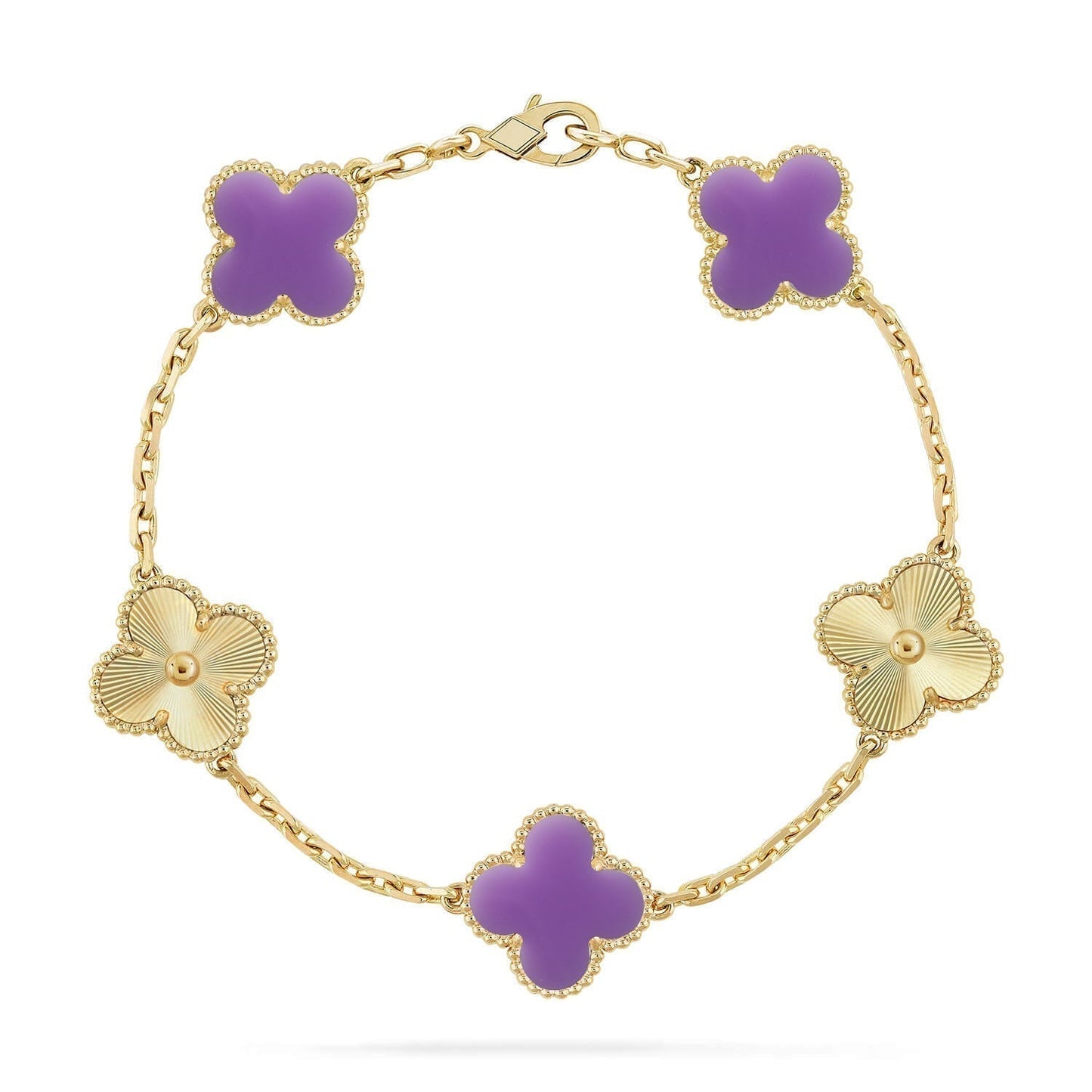 [Shinejoy]CLOVER 5 MOTIF LIGHT PURPLE BRACELET COLLECTION