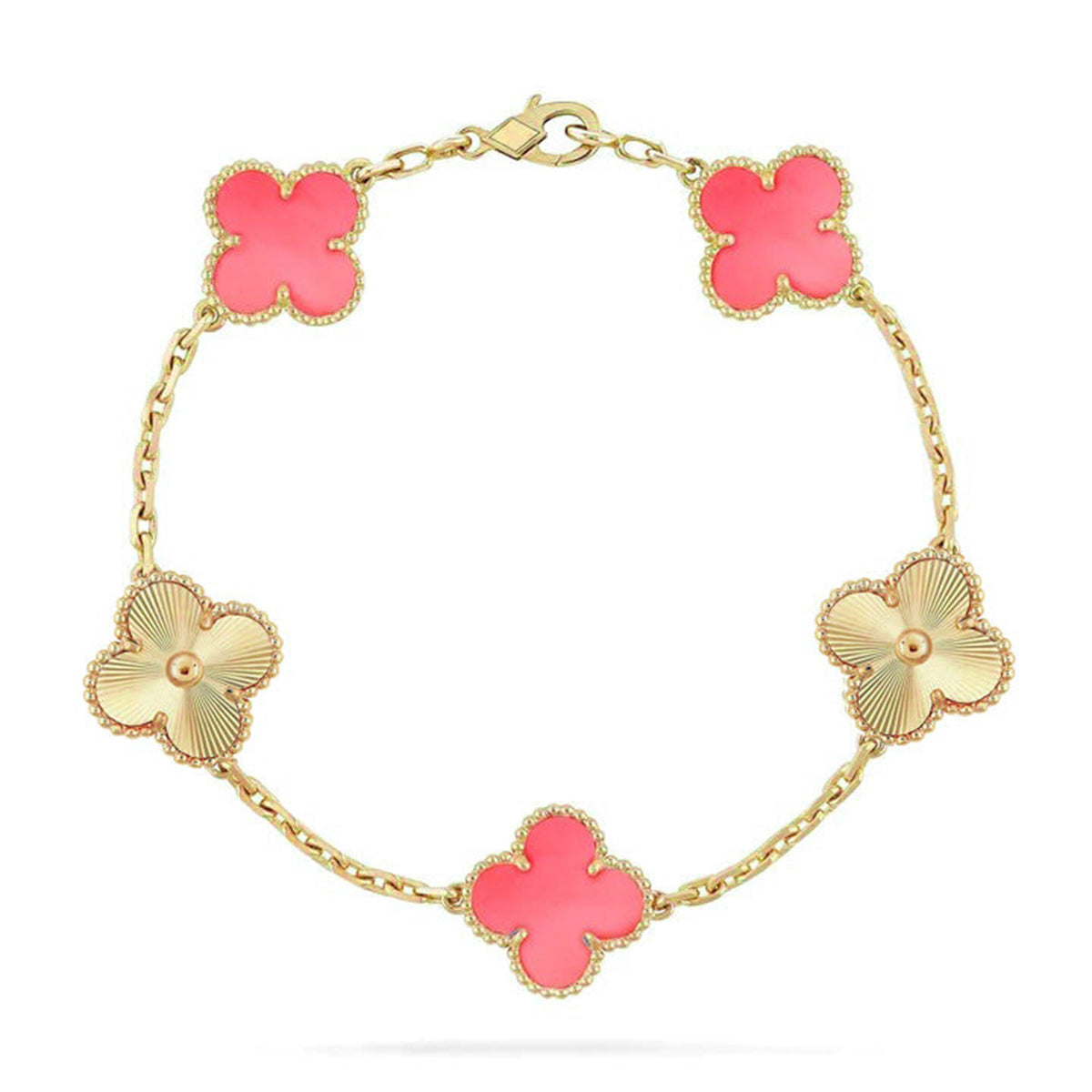 [Shinejoy] CLOVER 5 MOTIFS  PINK MOP BRACELET COLLECTION