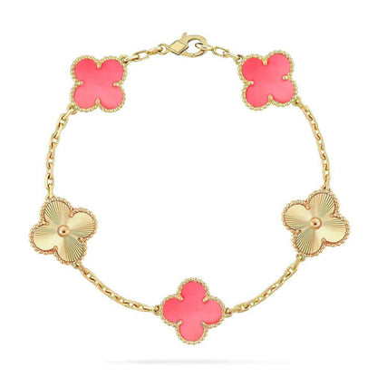 [Shinejoy] CLOVER 5 MOTIFS  PINK MOP BRACELET COLLECTION