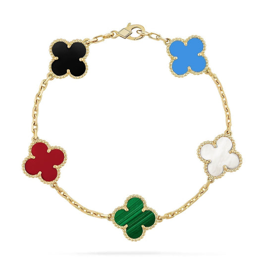 [Shinejoy]CLOVER 5 MOTIFS MULTICOLOR BRACELET