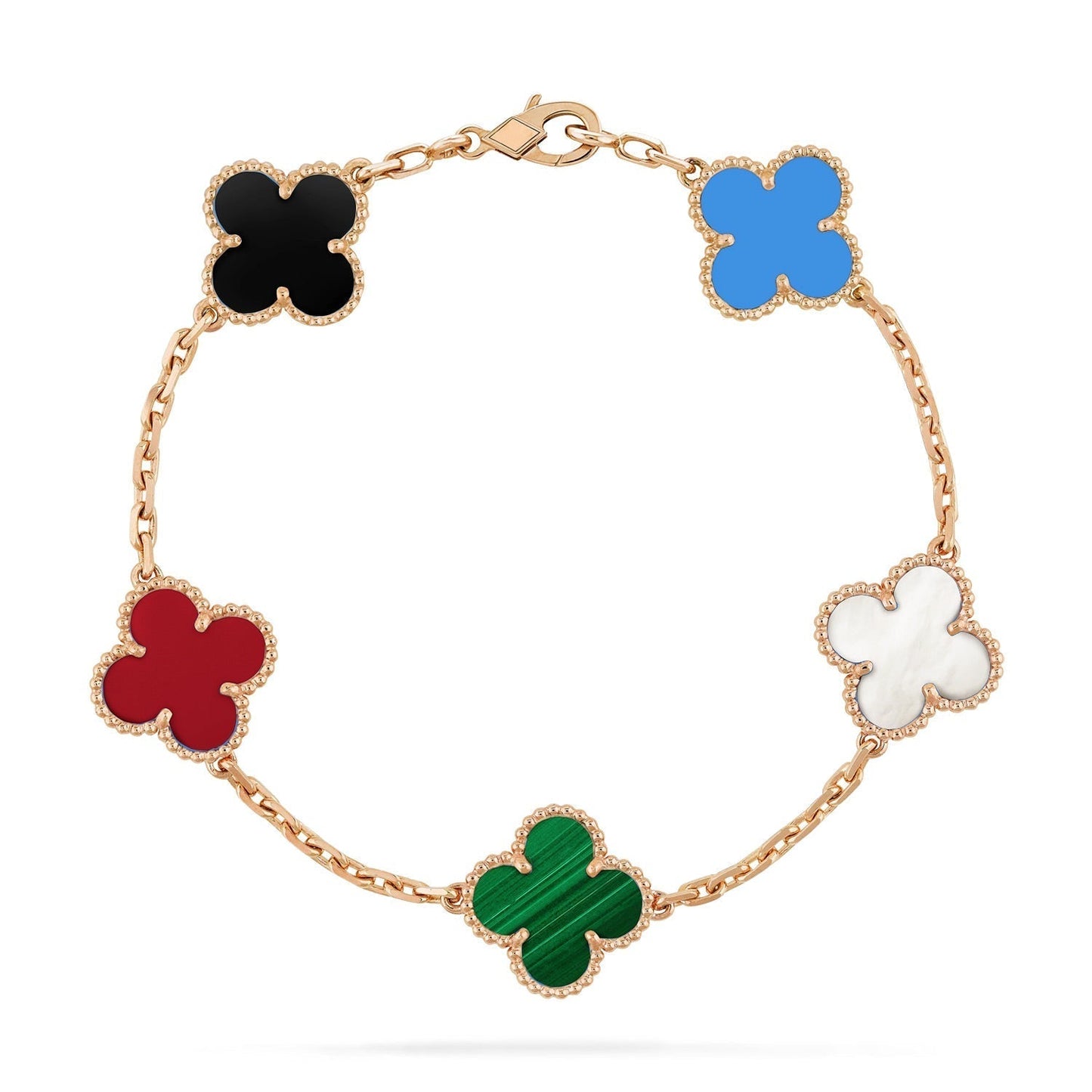 [Shinejoy]CLOVER 5 MOTIFS MULTICOLOR BRACELET