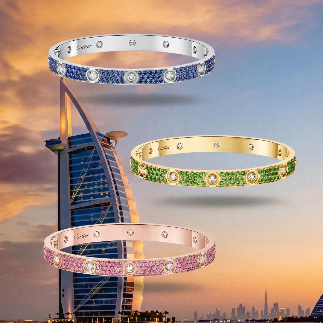 [Shinejoy]2026 PAVE GEMSTONE LOVE BRACELET 6.1MM 10 DIAMONDS