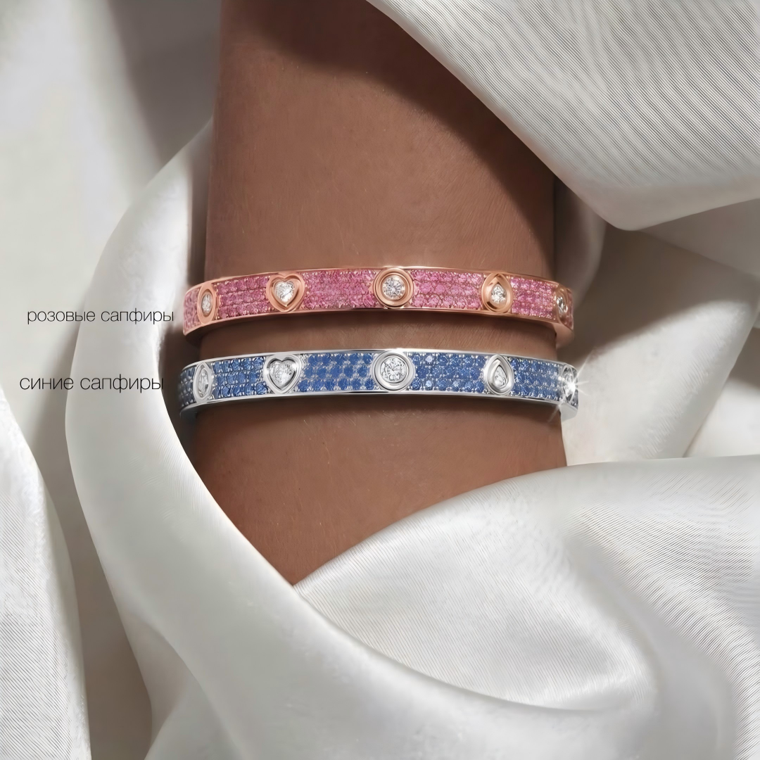 [Shinejoy]2026 PAVE GEMSTONE LOVE BRACELET 6.1MM 10 DIAMONDS