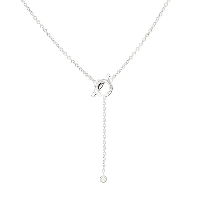 [Shinejoy]FINESSE SILVER DIAMOND NECKLACE