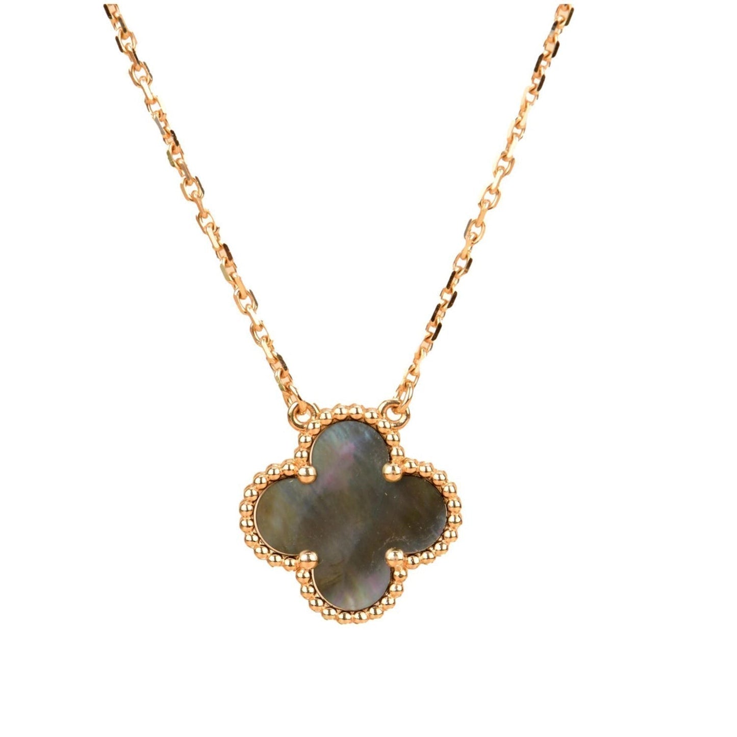 [Shinejoy]CLOVER 15MM  GRAY MOTHER OF PEARL NECKLACE