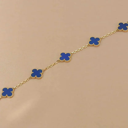 [Shinejoy] CLOVER 5 MOTIF BLUE AGATE BRACELET COLLECTION