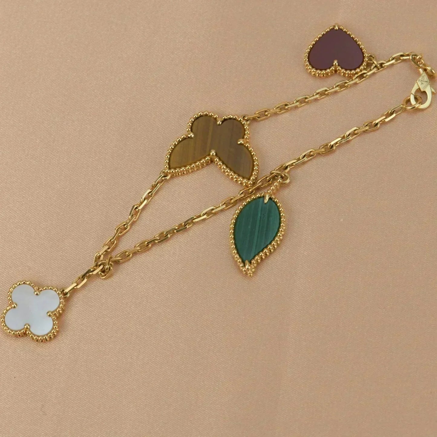 [Shinejoy]LUCKY SPRING 5 MOTIF GOLD BRACELET