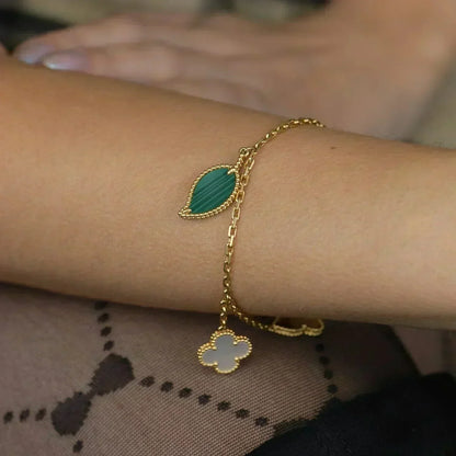[Shinejoy]LUCKY SPRING 5 MOTIF GOLD BRACELET